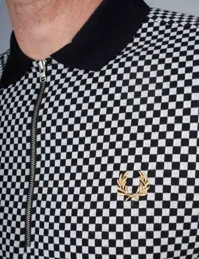 Picture of Fred Perry Chequerboard Polo Shirt | Black