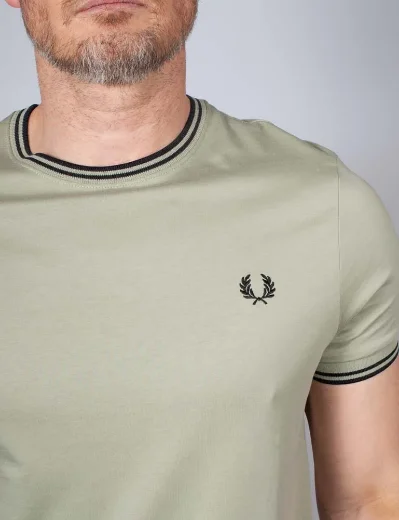 Picture of Fred Perry Twin Tipped T-shirt | Seagrass/Black