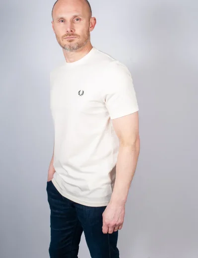 Picture of Fred Perry Ringer T-shirt | Ecru