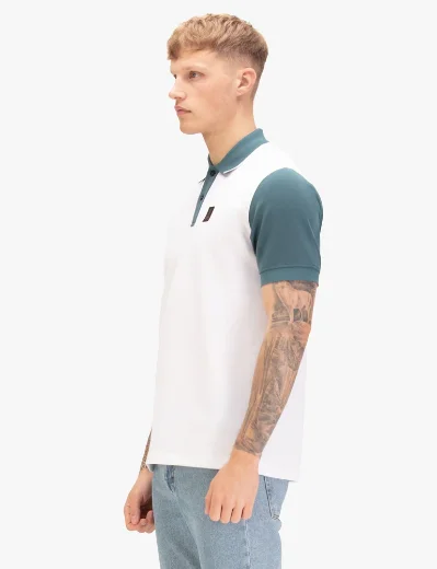 Luke 1977 Saddleworth Polo | White/Teal