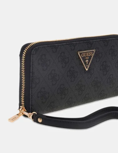 Guess Laurel 4G Logo Zip Around Purse | Coal