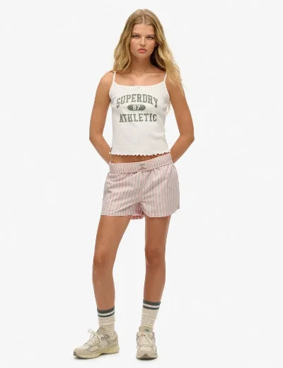 Superdry Cotton Stripe Elastic Short | Suffork Pink Stripe