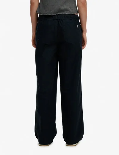 Superdry Cotton Linen Elastic Trouser / Navy