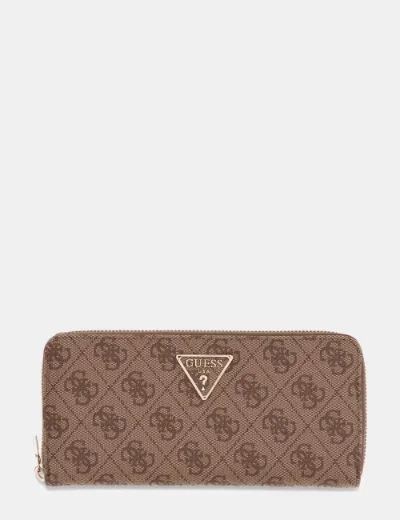Guess Laurel 4G Logo Zip Around Purse | Beige