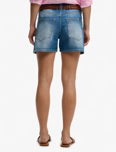 Superdry Mid Rise Denim Short | Mid Blue