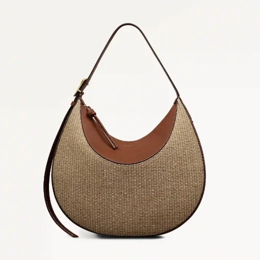 Radley Bliss Crescent Basket-Weave Shoulder Bag | Brown