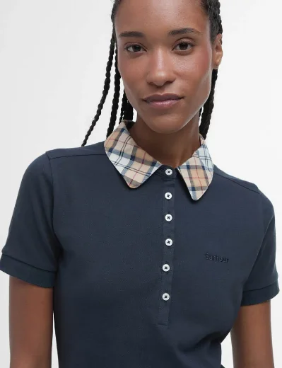 Barbour Women's Malvern Polo Top | Navy / Hessian