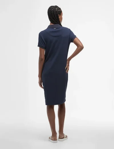 Barbour Womens Polo Shirt Midi Dress | Navy