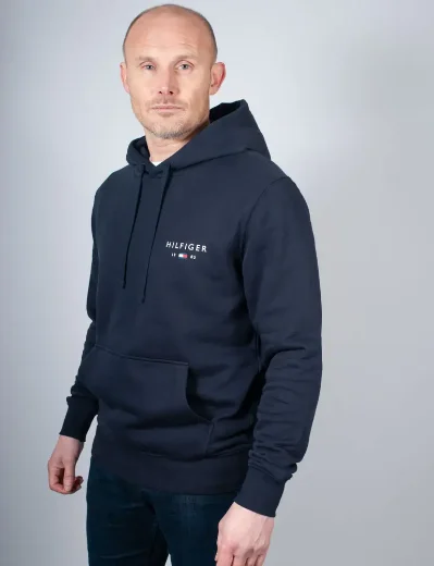 Picture of Tommy Hilfiger Small Logo Hoodie | Navy