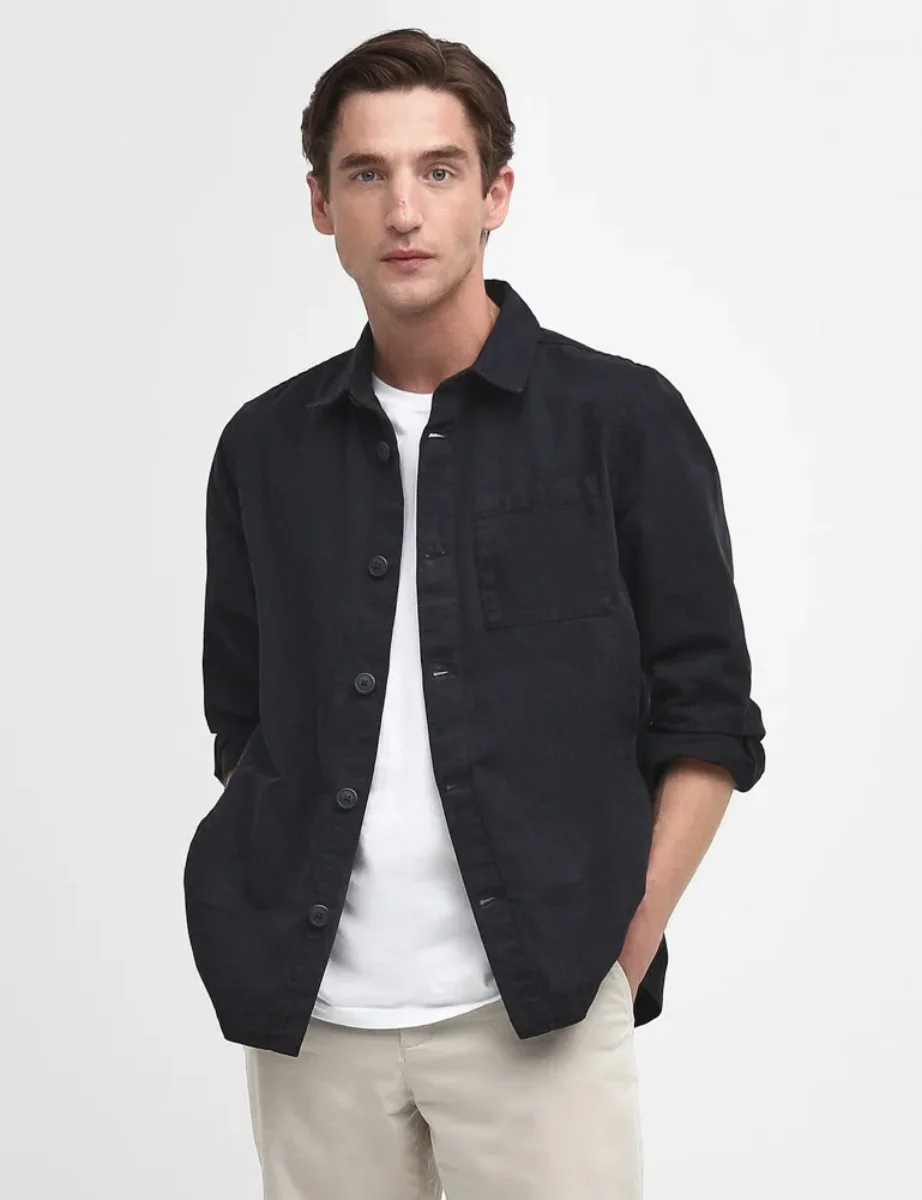 Picture of Barbour Washed Cotton Overshirt | Navy