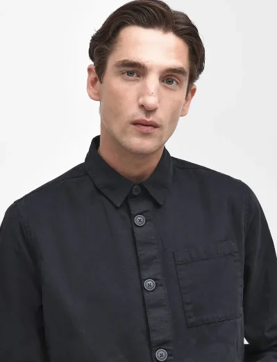 Picture of Barbour Washed Cotton Overshirt | Navy