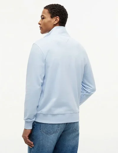 Tommy Hilfiger Terry Quarter Zip Jumper | Breezy Blue