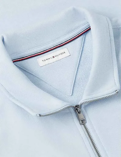 Tommy Hilfiger Terry Quarter Zip Jumper | Breezy Blue