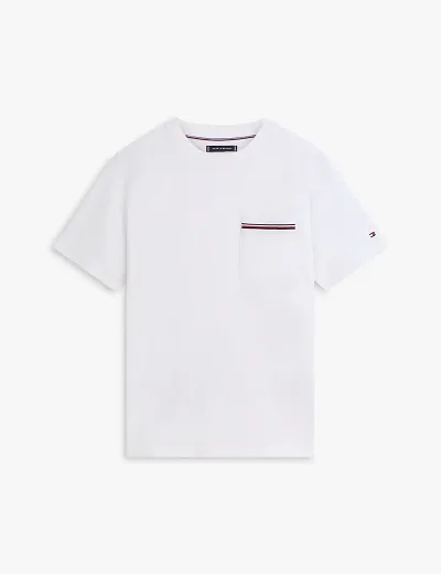 Tommy Hilfiger Global Stripe Pocket Pique Jersey T-Shirt | White