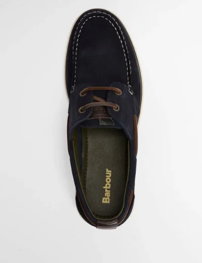 Picture of Barbour Men's Rothley Boat Shoe | Navy Suede