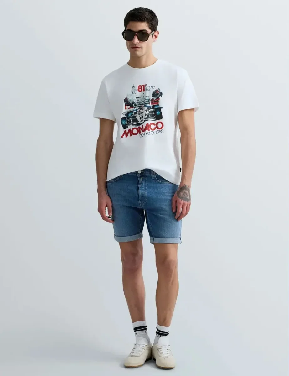 Replay RBJ.981 Tapered Fit Denim Shorts | Medium Blue