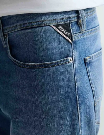 Replay RBJ.981 Tapered Fit Denim Shorts | Medium Blue