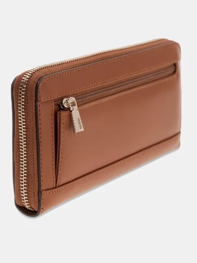 Guess Janie Large Zip Around Purse | Brown