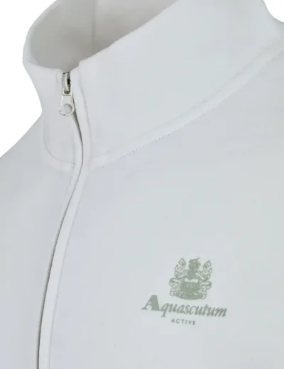 Aquascutum Half Zip Mock Neck Sweat | Cream