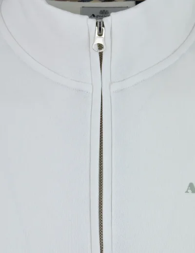 Aquascutum Half Zip Mock Neck Sweat | Cream