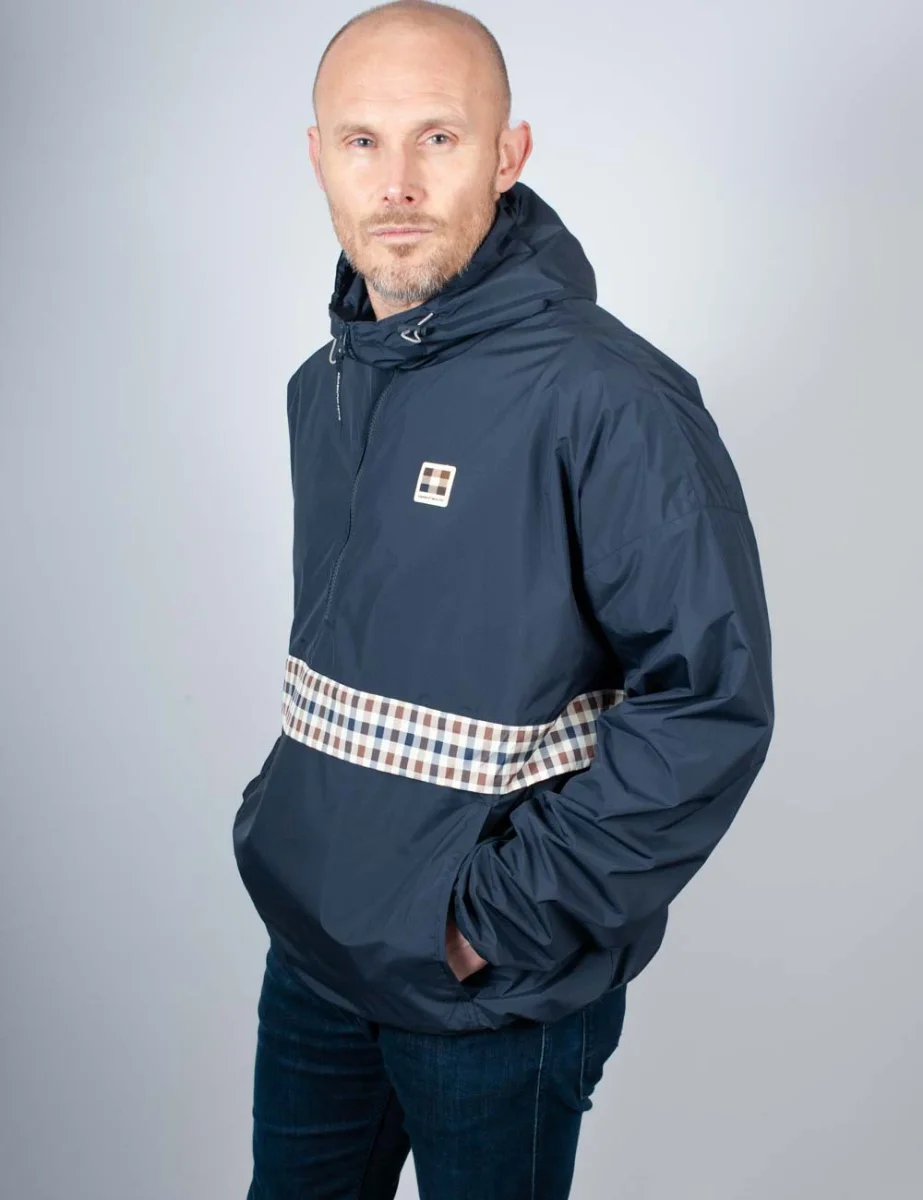 Aquascutum Colour Block Badge Jacket | Navy