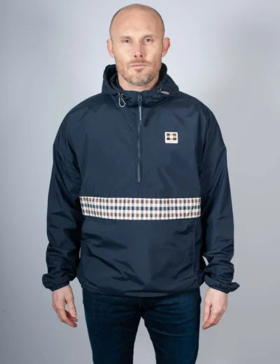 Aquascutum Colour Block Badge Jacket | Navy