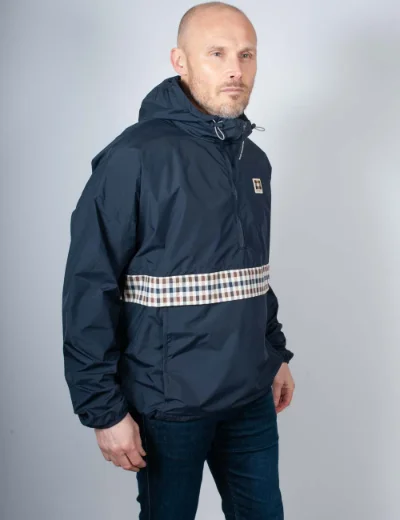 Aquascutum Colour Block Badge Jacket | Navy