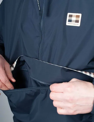 Aquascutum Colour Block Badge Jacket | Navy