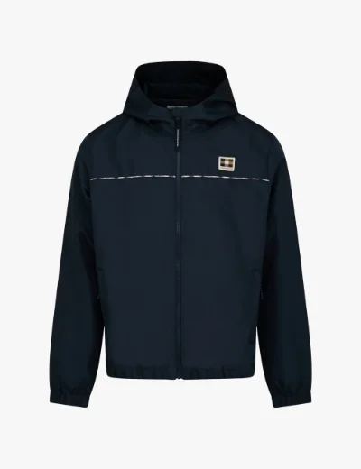Aquascutum Active Diamond Wave Badge Track Jacket | Navy