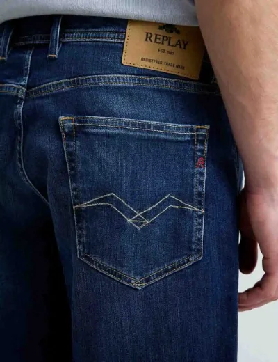 Replay Grover Straight-Fit Shorts | Medium Blue Wash