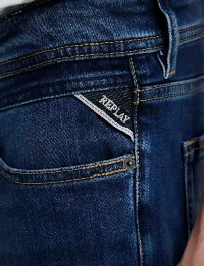 Replay Grover Straight-Fit Shorts | Medium Blue Wash