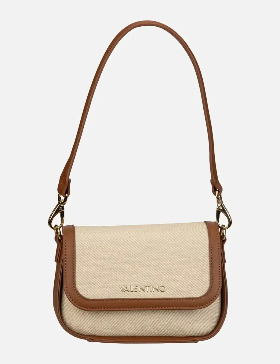 Valentino Atena RE Flapover Shoulder Bag / Natural/Tan