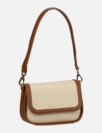Valentino Atena RE Flapover Shoulder Bag / Natural/Tan