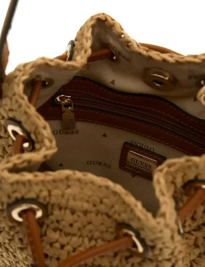 Guess Ofelia Top Handle Bucket | Natural/Cognac