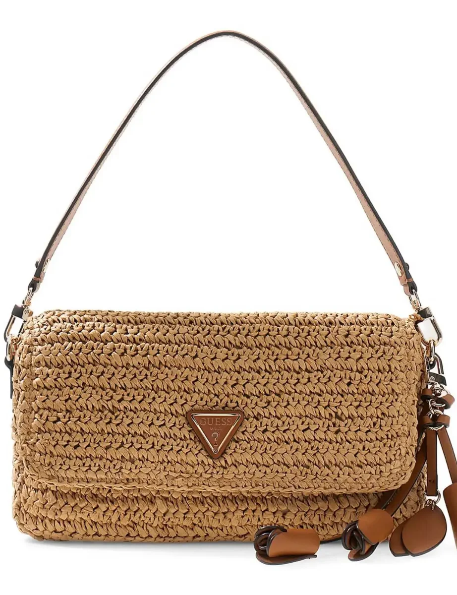 Guess Womens Ofelia Flapover Shoulder Bag / Natural