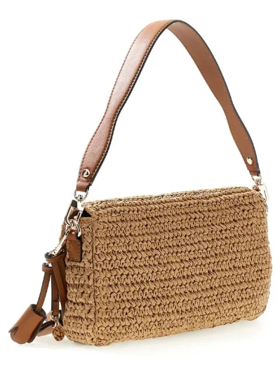 Guess Womens Ofelia Flapover Shoulder Bag / Natural