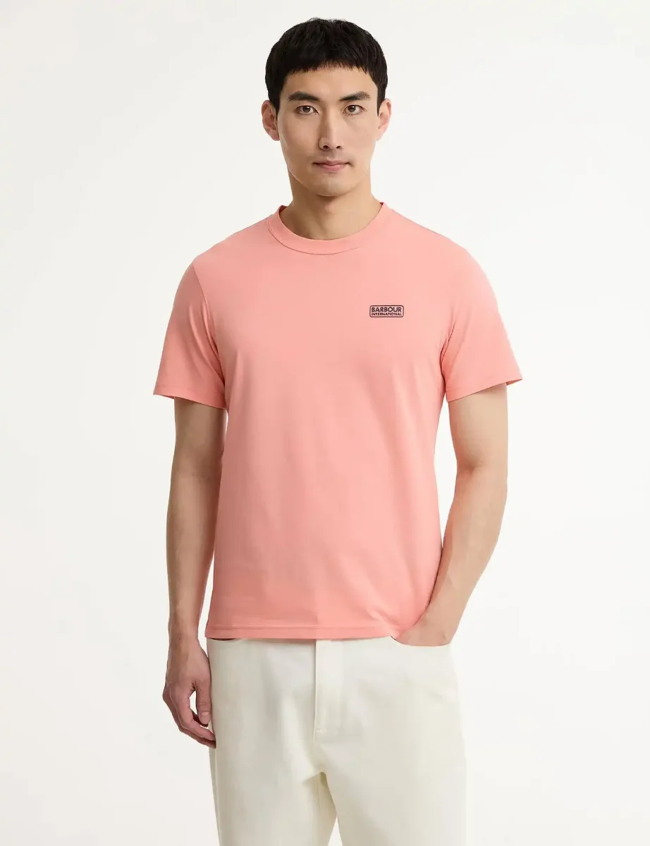Barbour International Small logo Tee | Burnt Coral