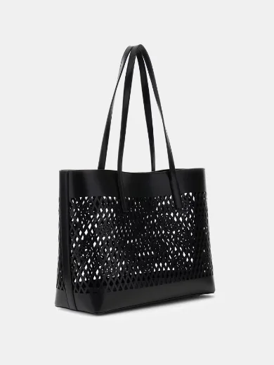 Guess Womens Letty Tote Shopper Bag | Black