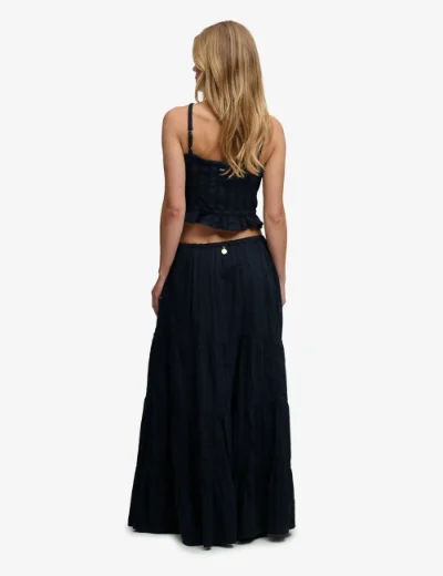 Picture of Superdry Womens Tiered Maxi Skirt | Eclipse Navy
