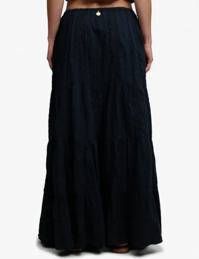 Picture of Superdry Womens Tiered Maxi Skirt | Eclipse Navy