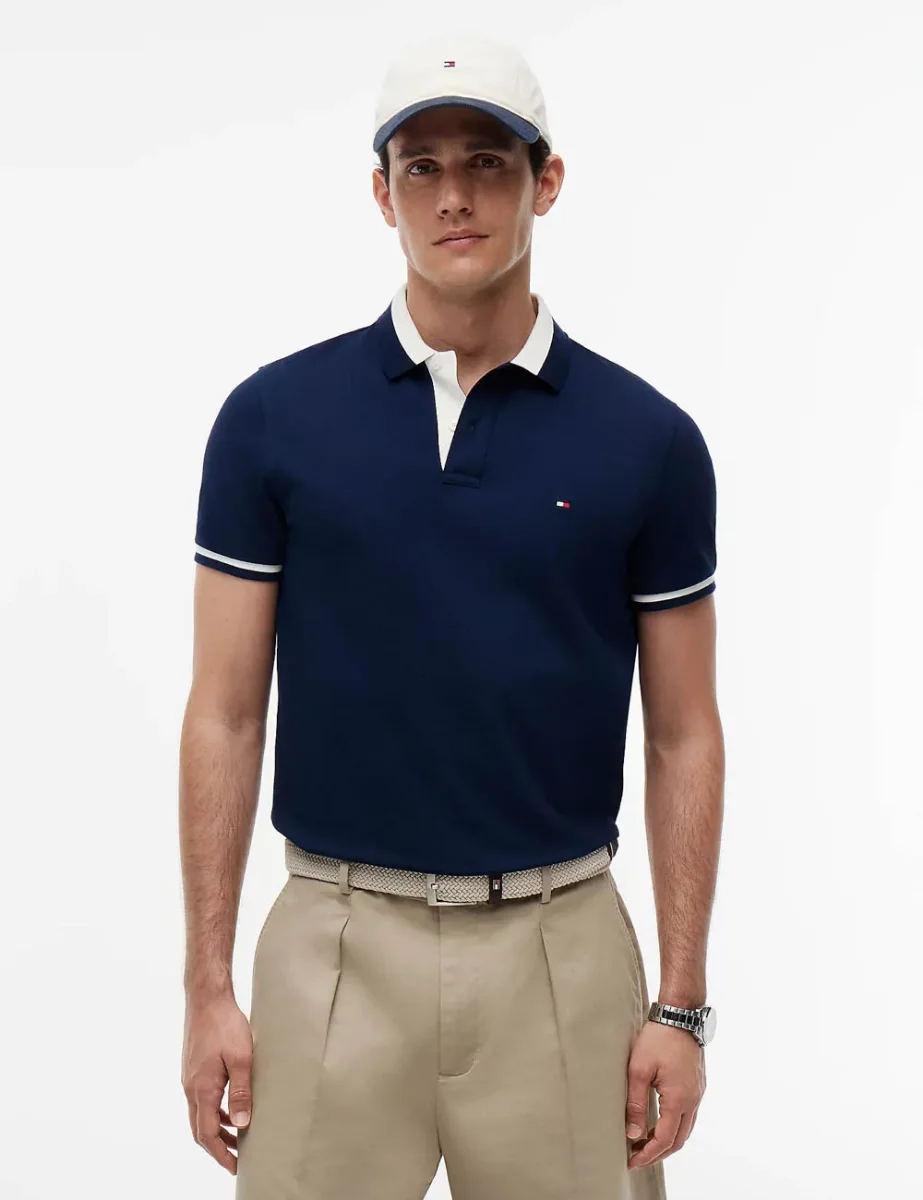 Tommy Hilfiger Contrast Collar Block Polo | Navy