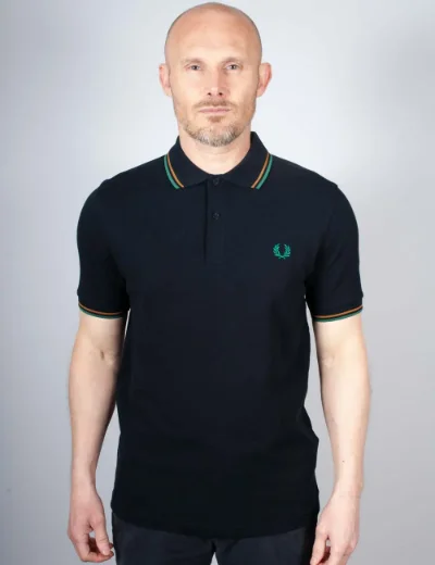 Fred Perry Twin Tipped Polo Shirt | Navy/Sport Green