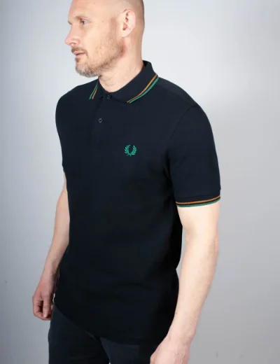 Fred Perry Twin Tipped Polo Shirt | Navy/Sport Green