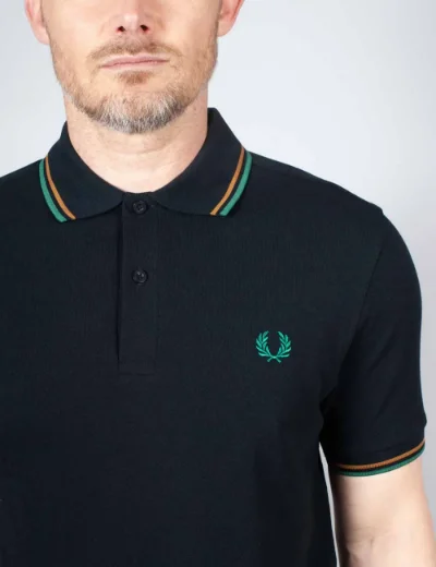 Fred Perry Twin Tipped Polo Shirt | Navy/Sport Green