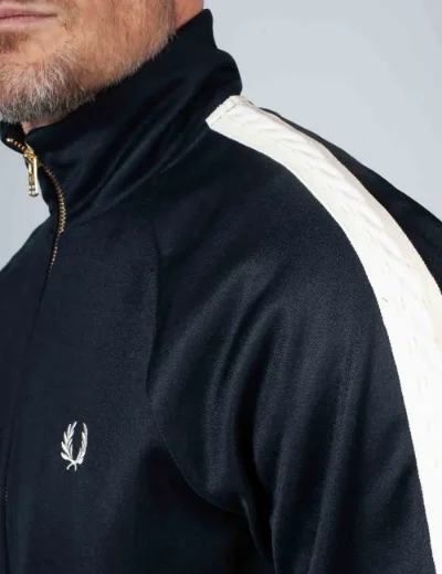 Fred Perry Cable Taped Track Jacket | Navy