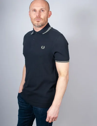 Fred Perry Twin Tipped Polo Shirt | Navy/Seagrass
