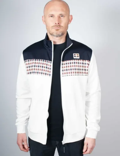 Aquascutum Club Check Stripes Track Top | Navy