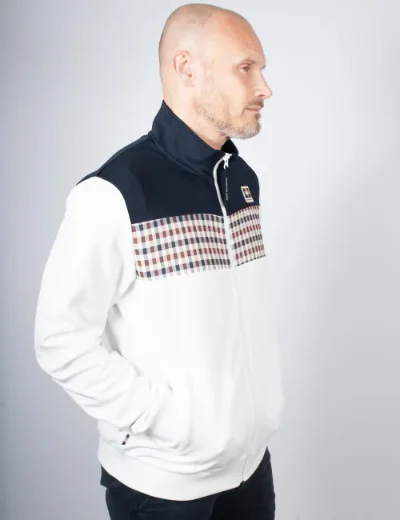 Aquascutum Club Check Stripes Track Top | Navy