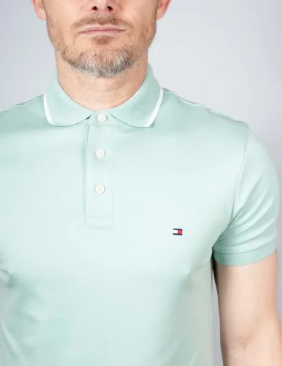 Tommy Hilfiger Liquid Cotton Tipped Polo | Mint