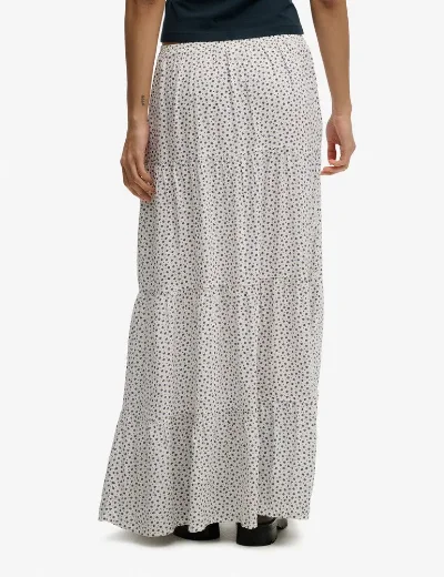 Superdry Woven Tiered Maxi Skirt | White